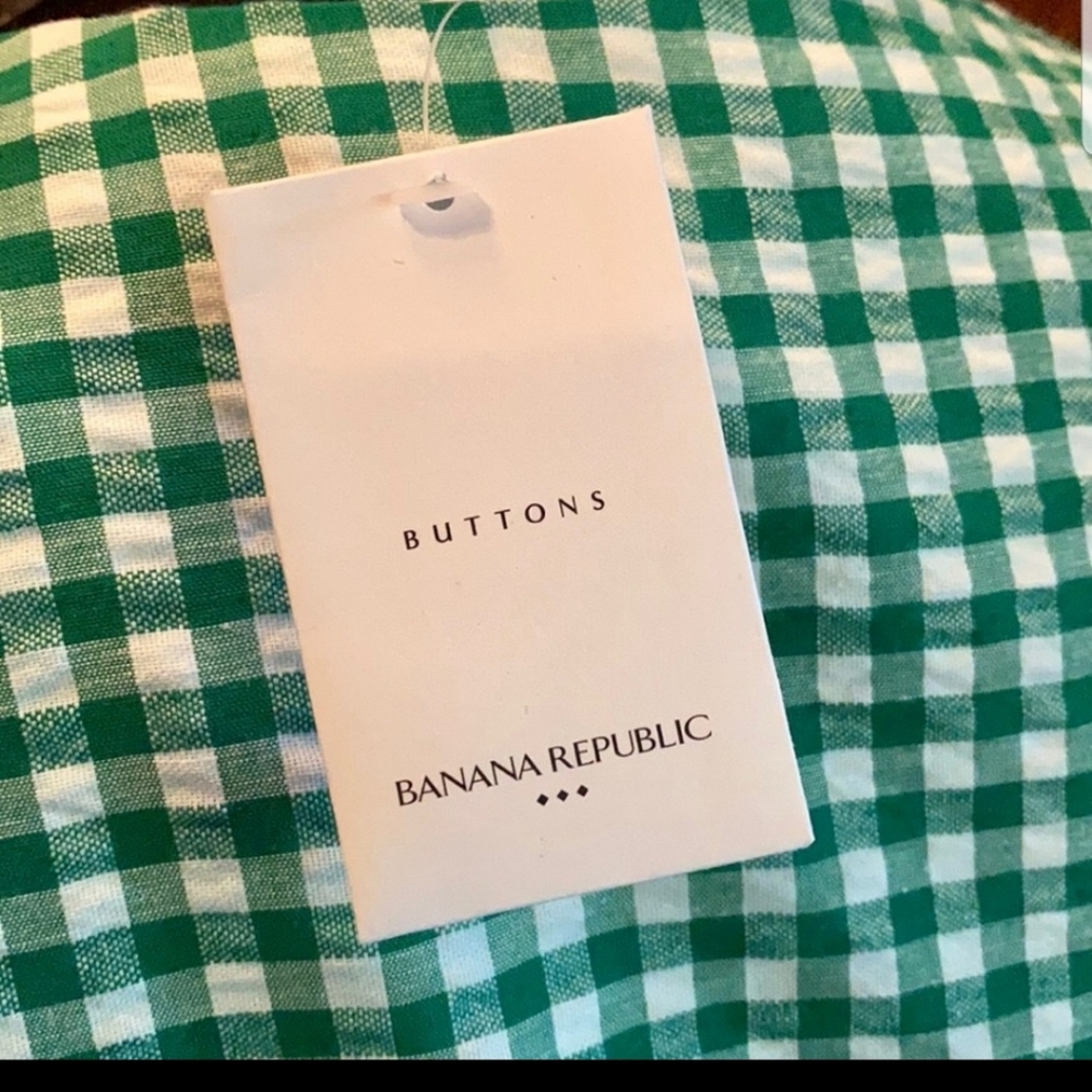 Banana Republic Green White Gingham Check Wrap ♥ - Picture 7 of 8